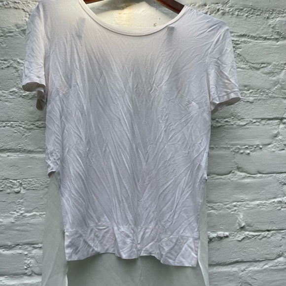 Rehab Tops - Cute white t shirt with blouse like detailing on back bottom